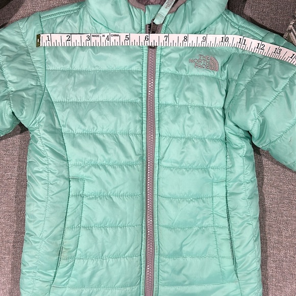Mint/Green The NorthFace zip up Puffy - Picture 6 of 8